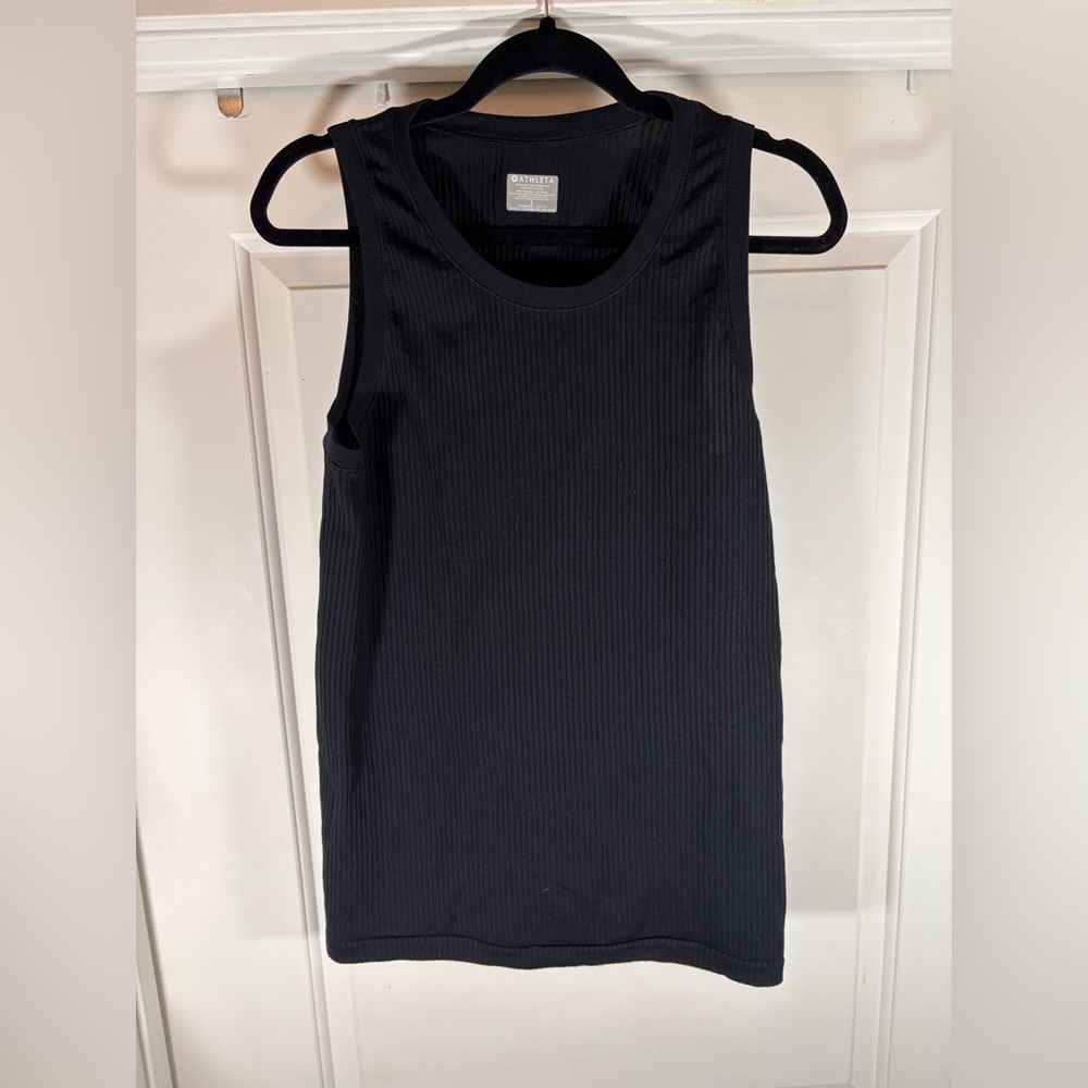 Athleta Black Ribbed Tank Top
